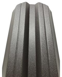 Sipca metalica pentru gard Tisa, RAL 8019 mat, 0.50 mm grosime, 1500 x 115 mm, 25 bucati + 50 bucati surub autoforant