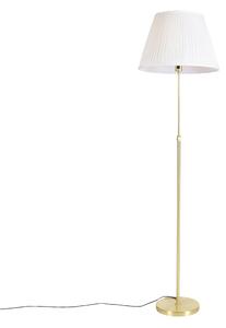 Lampă de podea auriu / alamă cu umbră plisată cremă 45 cm - Parte