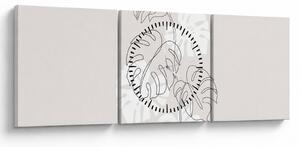 Tablou - Linia de artă monstera N⁰3 (cu ceas) (90x30 cm)