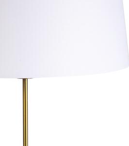 Lampă de podea bronz cu abajur de in alb reglabil 45 cm - Parte
