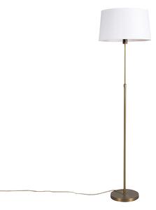 Lampă de podea bronz cu abajur de in alb reglabil 45 cm - Parte