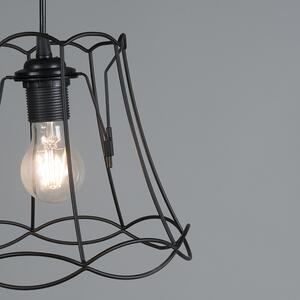 Lampă suspendată retro neagră 25 cm - Granny Frame
