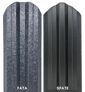 Sipca metalica pentru gard Tisa, RAL 7024 mat, 0.40 mm grosime, 1500 x 115 mm, 25 bucati + 50 bucati surub autoforant