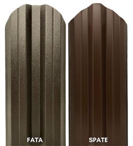 Sipca metalica pentru gard Tisa, RAL 8019 mat, 0.40 mm grosime, 1500 x 115 mm, 25 bucati + 50 bucati surub autoforant