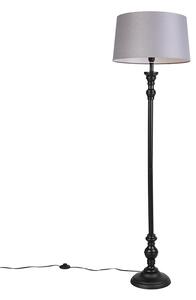 Lampă de podea neagră cu nuanță de in gri gri 45 cm - Classico