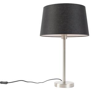 Lampă de masă modernă din oțel cu umbră neagră 35 cm - Simplo