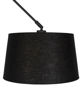 Lampă suspendată cu abajur de in negru 35 cm - Blitz I negru