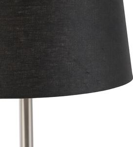 Lampă de masă modernă din oțel cu umbră neagră 35 cm - Simplo