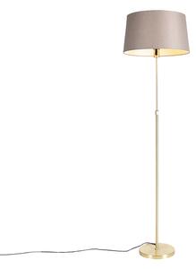 Lampă de podea auriu / alamă cu abajur de in taupe 45 cm - Parte