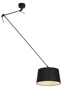 Lampă suspendată cu abajur de in negru 35 cm - Blitz I negru