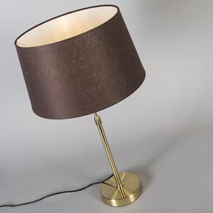 Lampă de masă auriu / alamă cu umbră maro reglabilă 35 cm - Parte