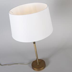 Lampă de masă bronz cu umbră albă 35 cm reglabilă - Parte