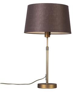 Lampă de masă bronz cu umbră maro 35 cm reglabilă - Parte