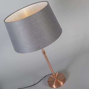 Lampă de masă cupru cu umbră gri 35 cm reglabilă - Parte