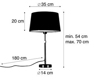 Lampă de masă neagră cu umbră albă 35 cm reglabilă - Parte