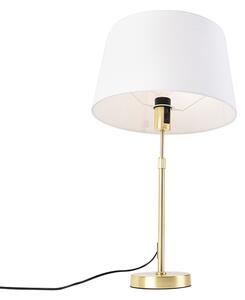 Lampă de masă auriu / alamă cu abajur de in alb 35 cm - Parte