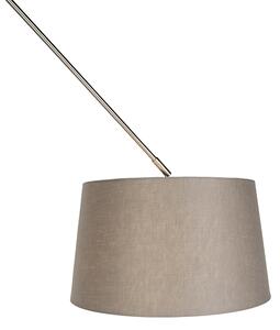 Lampă suspendată cu abajur de in taupe 35 cm - Blitz I oțel
