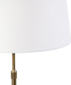 Lampă de masă din bronz cu abajur de in alb 35cm - Parte