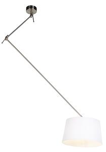 Lampă suspendată cu abajur de in alb 35 cm - oțel Blitz I