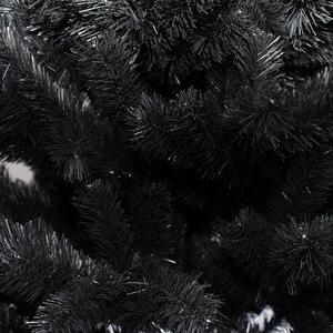 Brad artificial de Craciun, Royal Black, inaltime 220 cm, negru, cu suport inclus