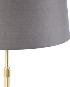 Lampă de masă auriu / alamă cu nuanță de in gri 35 cm - Parte