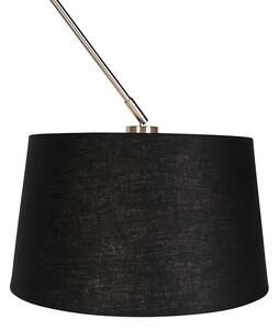 Lampă suspendată cu abajur de in negru 35 cm - oțel Blitz I