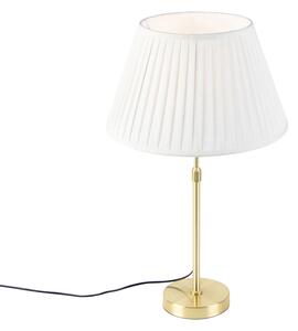 Lampă de masă auriu / alamă cu umbră plisată cremă 35 cm - Parte