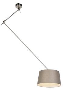 Lampă suspendată cu abajur de in taupe 35 cm - Blitz I oțel