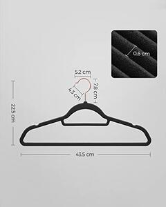 Set de 50 umerase de catifea, Songmics, Negru-Roz, 42.7x0.6x22 cm