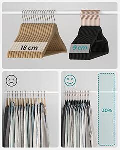 Set de 50 umerase de catifea, Songmics, Negru-Roz, 42.7x0.6x22 cm