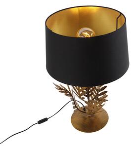 Lampă de masă aurie cu nuanță de bumbac negru 40 cm - Botanica