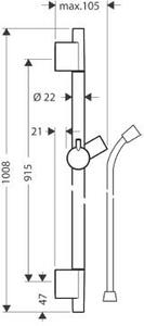 Hansgrohe Unica bară de duș |90 cm 28631990