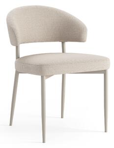 MAZZONI EXPORT IRIS Bej (material Basel 24)/cadru bej-gri (cașmir) - SCAUN MODERN TAPIȚAT PENTRU SALON/SUFRAGERIE BOHO