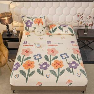 Husa de pat cu elastic, cocolino, 230x250 cm, 2 fete de perna, floral