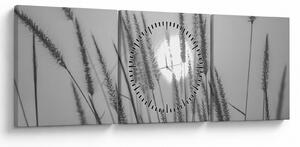 Tablou - Pajiște la apus (cu ceas) (90x30 cm)