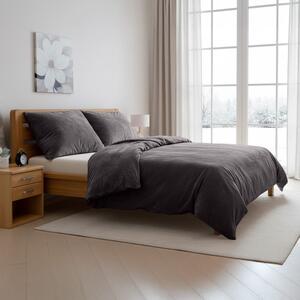 Lenjerie de pat din microplus - Gri închis | 140 x 220 cm / 70 x 90 cm