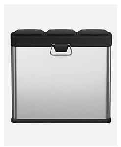 Cos de reciclare, Songmics, 54L, Silver+Black, LTB54L