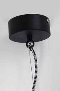 Pendul modern stil industrial din metal negru cu abajur metalic dimensiuni 110 cm, înălțime 60 cm, finisaj negru