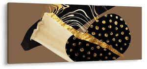 Tablou - Abstracție maro auriu N⁰1 (120x50 cm)