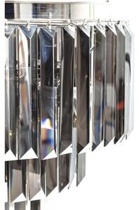 Pendul Smoky Lounge din oțel argintiu și sticlă, stil glamour, cu lățime de 54 cm și înălțime de 42 cm