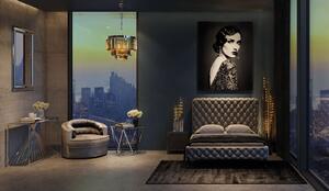 Pendul Smoky Lounge cu design avangard și glamour, realizat din oțel și sticlă, cu finisaj nichelat, lățime de 54 cm și înălțime de 42 cm