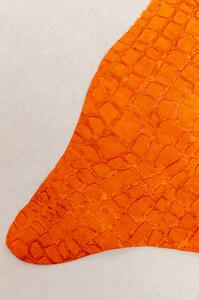 Covor piele naturala Croco 226x167 cm portocaliu