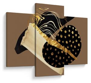 Tablou - Abstracție maro auriu N⁰1 (90x60 cm)