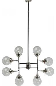 Lustra Kare Design Pipe Visible Eight, stil modern avangardist, 88,9 cm lățime, 128 cm înălțime, culoare argintiu și negru