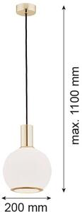 Argon Sagunto lampă suspendată 1x15 W alamă-opal 4357