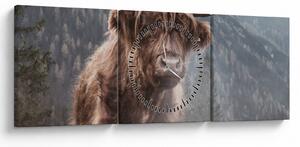 Tablou - Vaca Highlander (cu ceas) (90x30 cm)