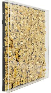 Decoratiune de perete cu rama Auriu Flower 80x80cm