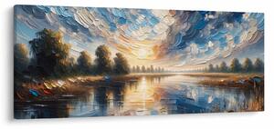 Tablou - Pictură cu soarele deasupra apei (120x50 cm)