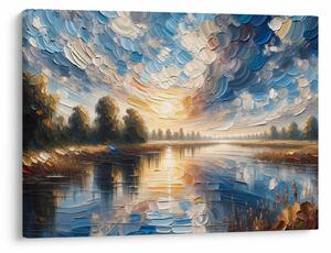 Tablou - Pictură cu soarele deasupra apei (70x50 cm)
