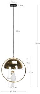 Pendul Otel Aurit și Polirasină Kare Design - Iluminat de Lux în Stil Avangardist Glamour, Lungime 45.8cm, Inaltime 56cm